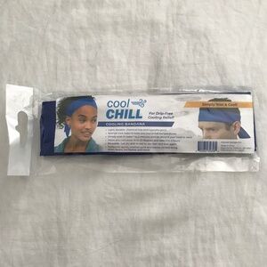 NEW Cool Chill Cooling Bandana Blue Head Wrap Summer Heat Beach Working Outdoors